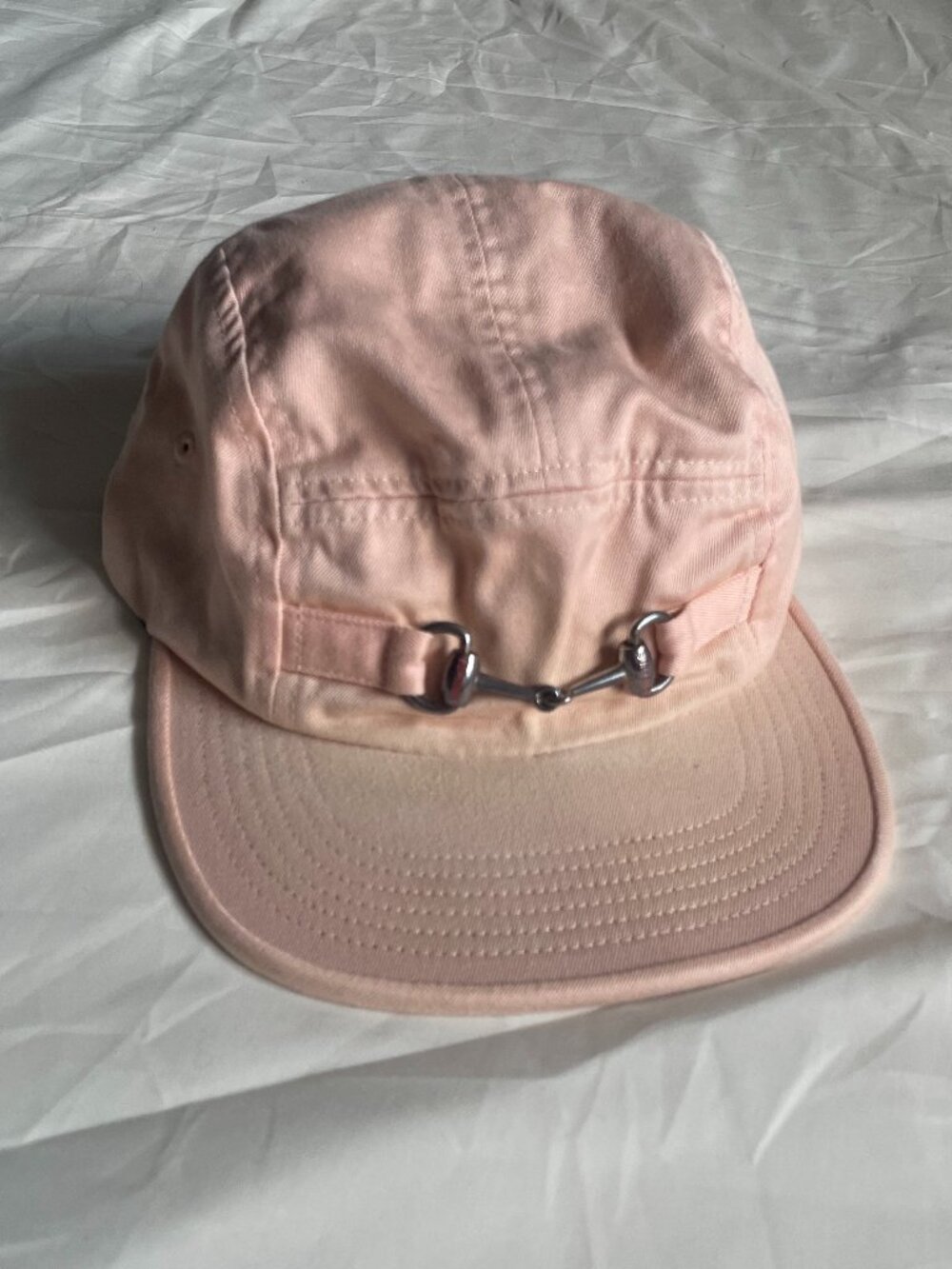 Supreme Horsebit Camp Cap Light Peach Pink FW17 5-Panel Hat